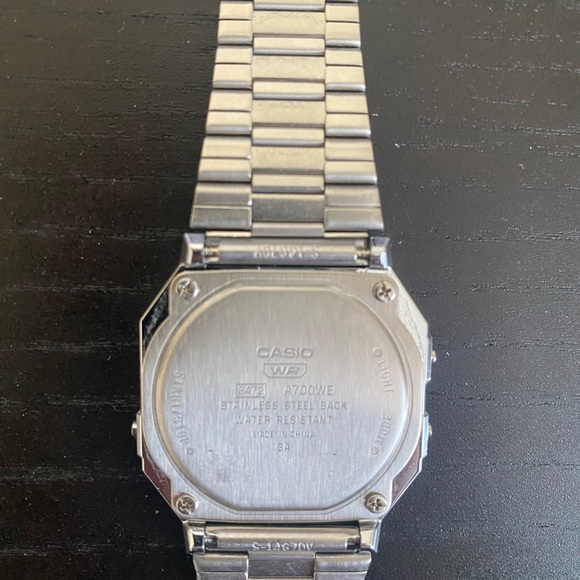 Casio a700 WEV-7AVT All Silver Watch - Picture 3 of 3